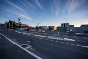Streetview, morning mood at Christchurch Central City Streetview, morning mood at Christchurch Central City